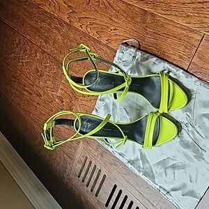 Giuseppe Zanotti neon lime green high heel strappy sandals